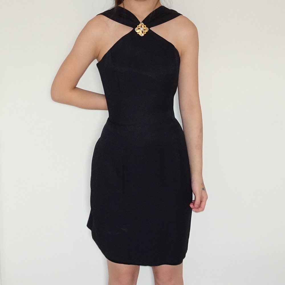 Halter Party Homecoming Clubbing Black Dress